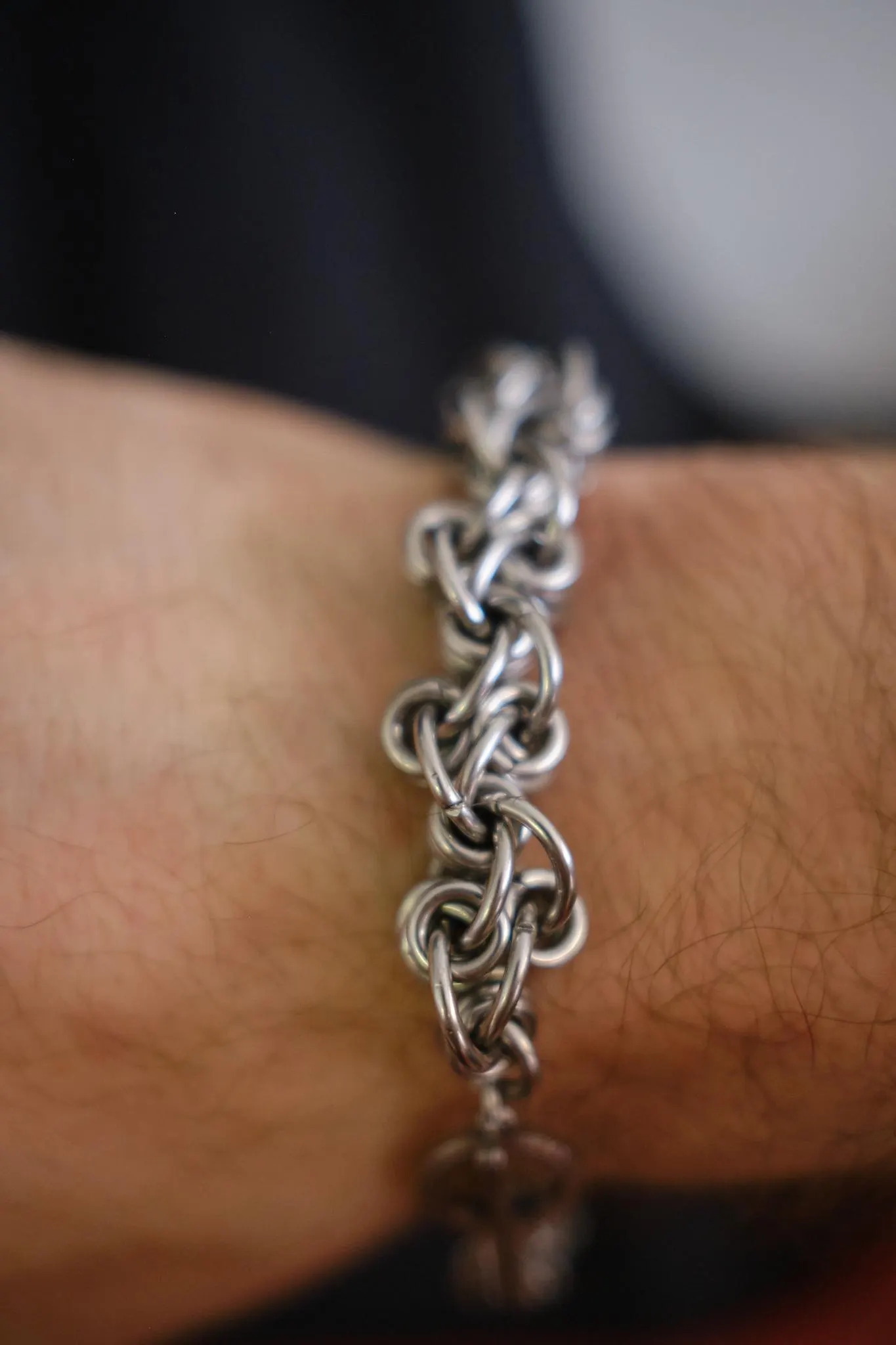 Stainless steel chainmail bracelet, clasp